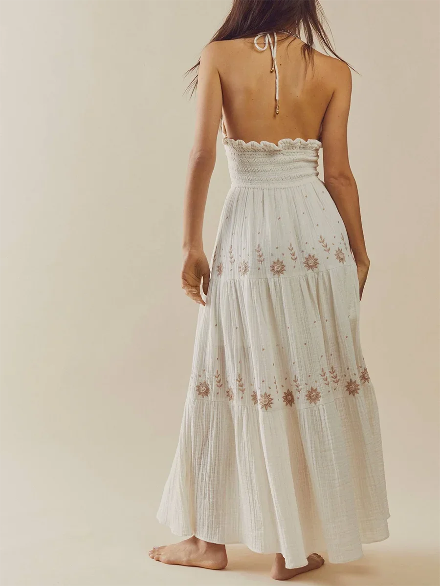 Vestido largo blanco suelto