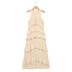 Robe Beige à Volants