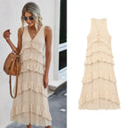 Robe Beige à Volants