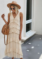 Robe Beige à Volants