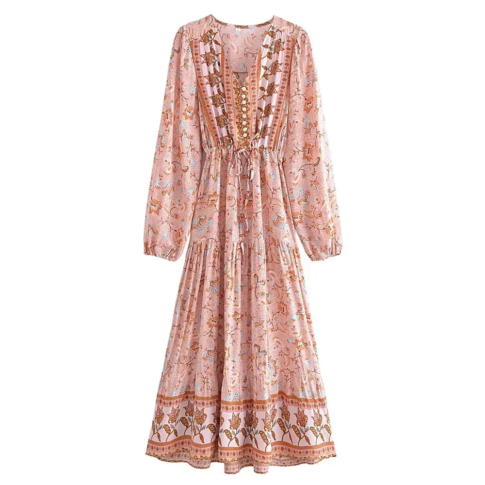 Vestido largo bohemio para mujer