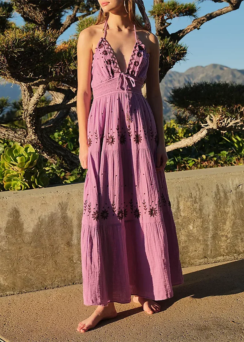 Vestido largo blanco suelto