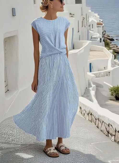 Violeta | Vestido de lino con efecto retorcido