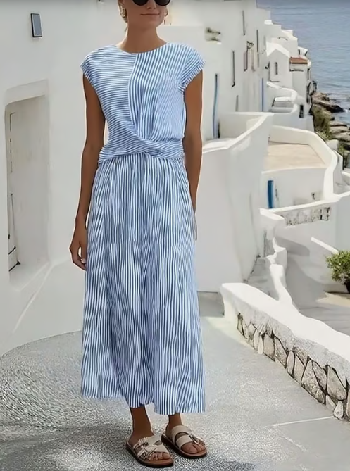 Violeta | Vestido de lino con efecto retorcido