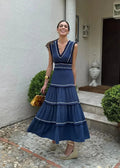 Vestido azul con volantes