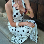 Vestido de lunares con estilo bohemio chic