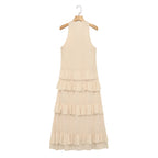 Robe Beige à Volants