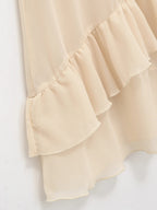 Robe Beige à Volants