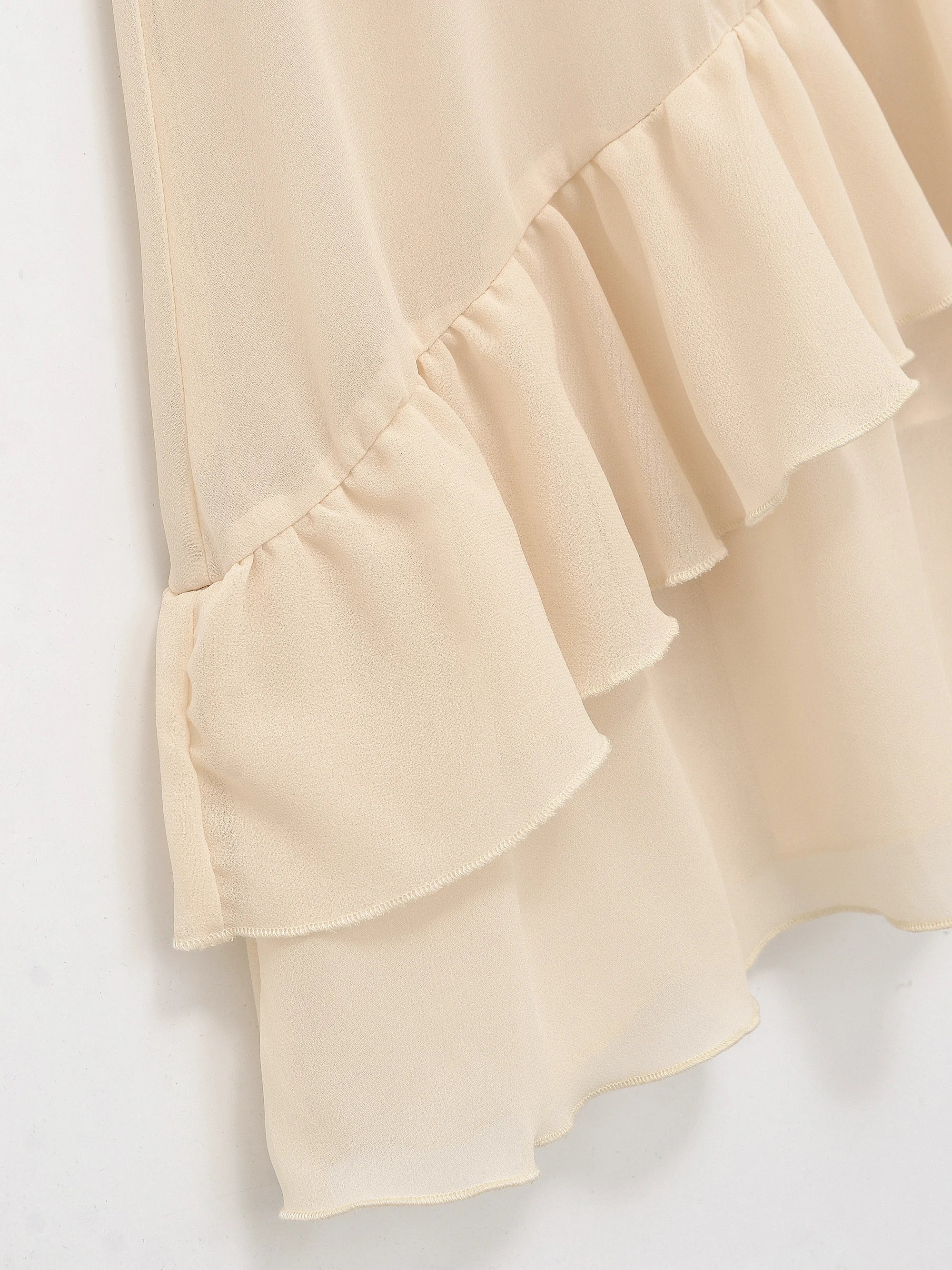 Robe Beige à Volants