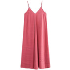 Robe verte longue à bretelles et dos nu pour femme