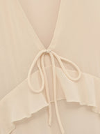 Robe Beige à Volants