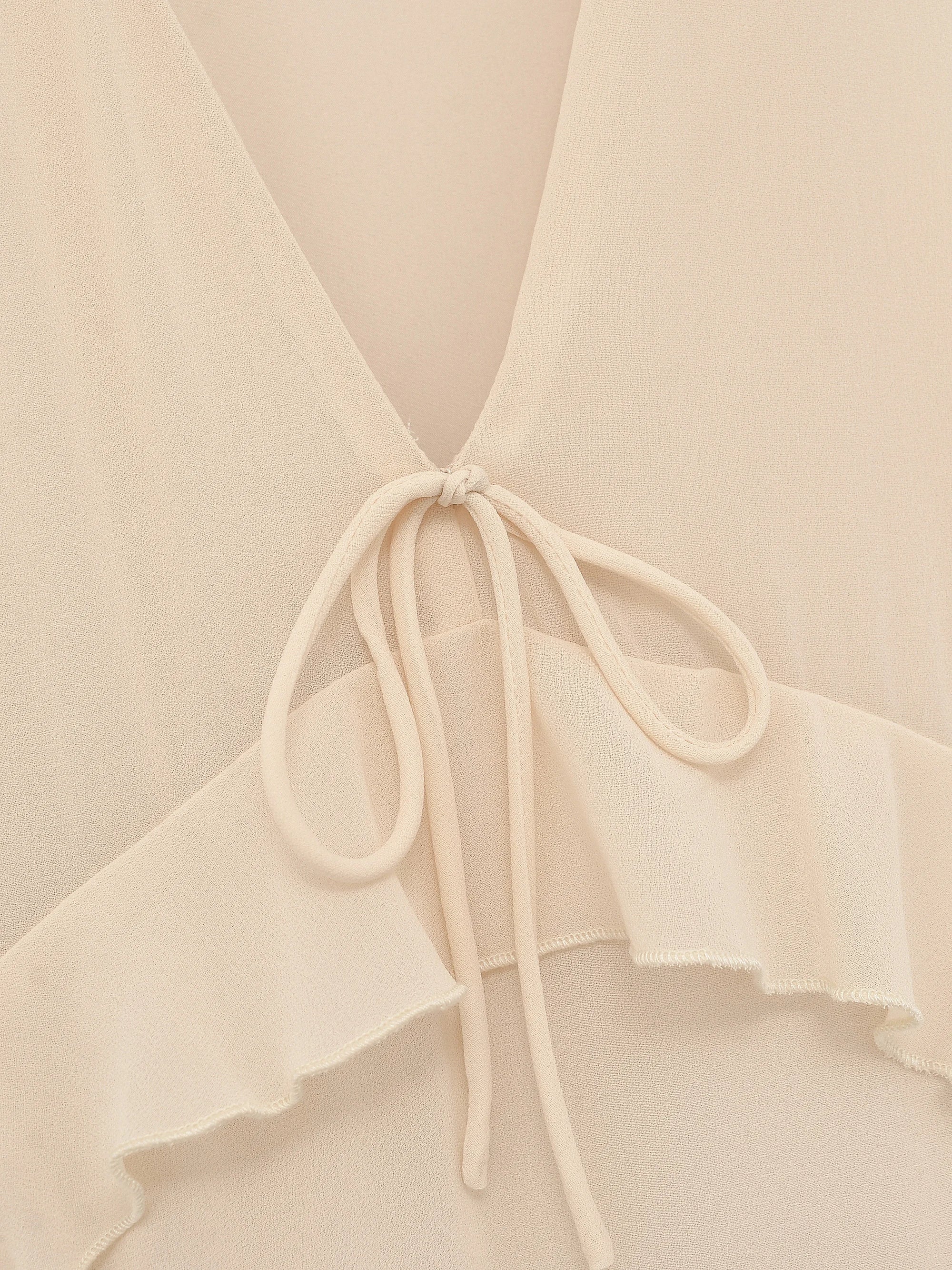 Robe Beige à Volants