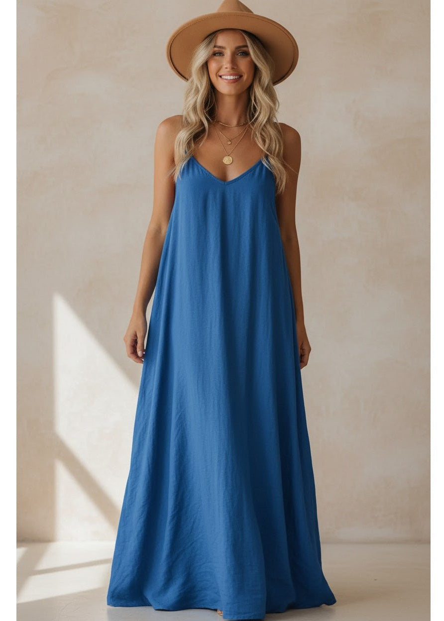 Robe Longue Bleu Roi