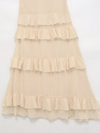 Robe Beige à Volants