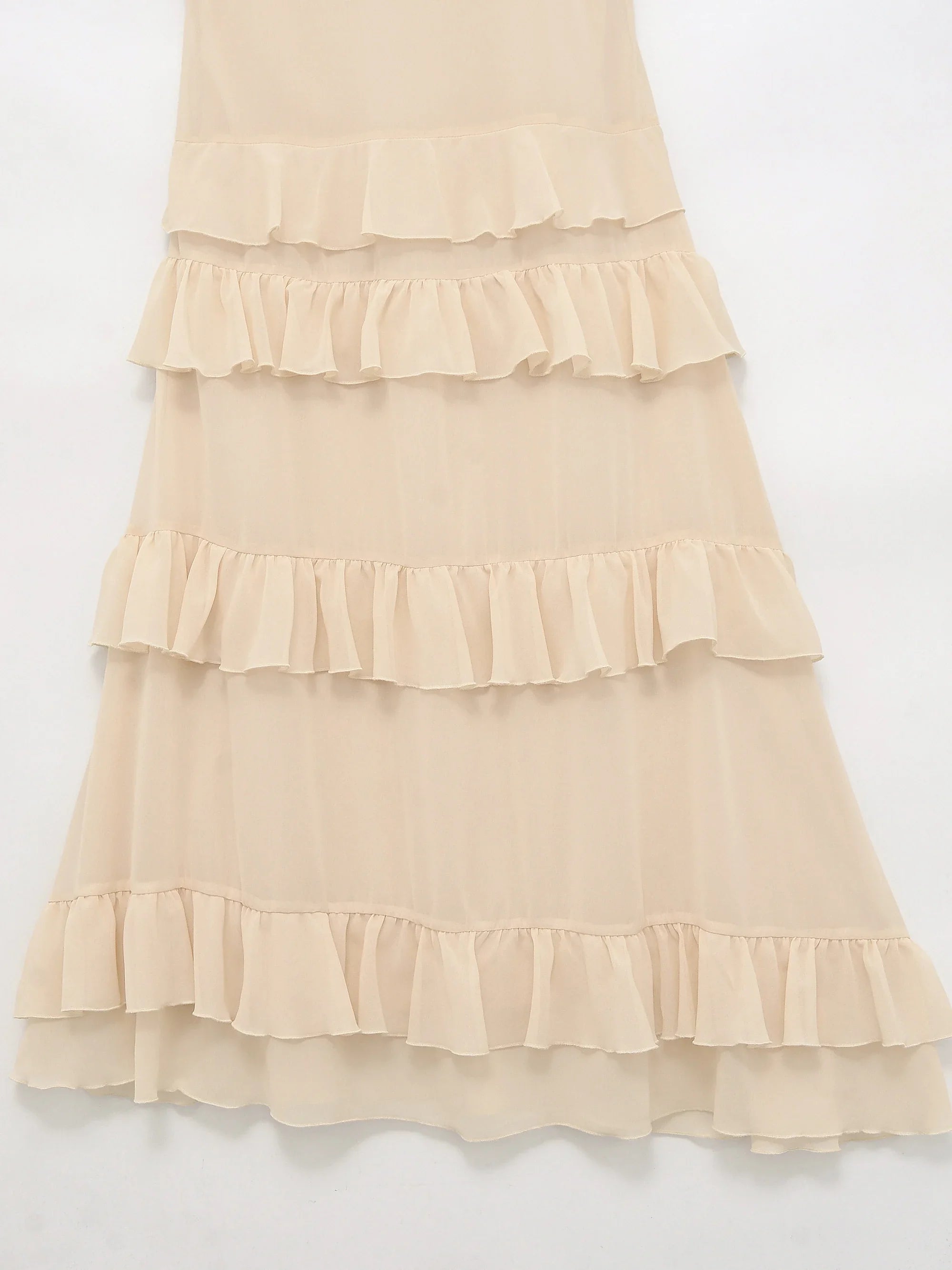 Robe Beige à Volants