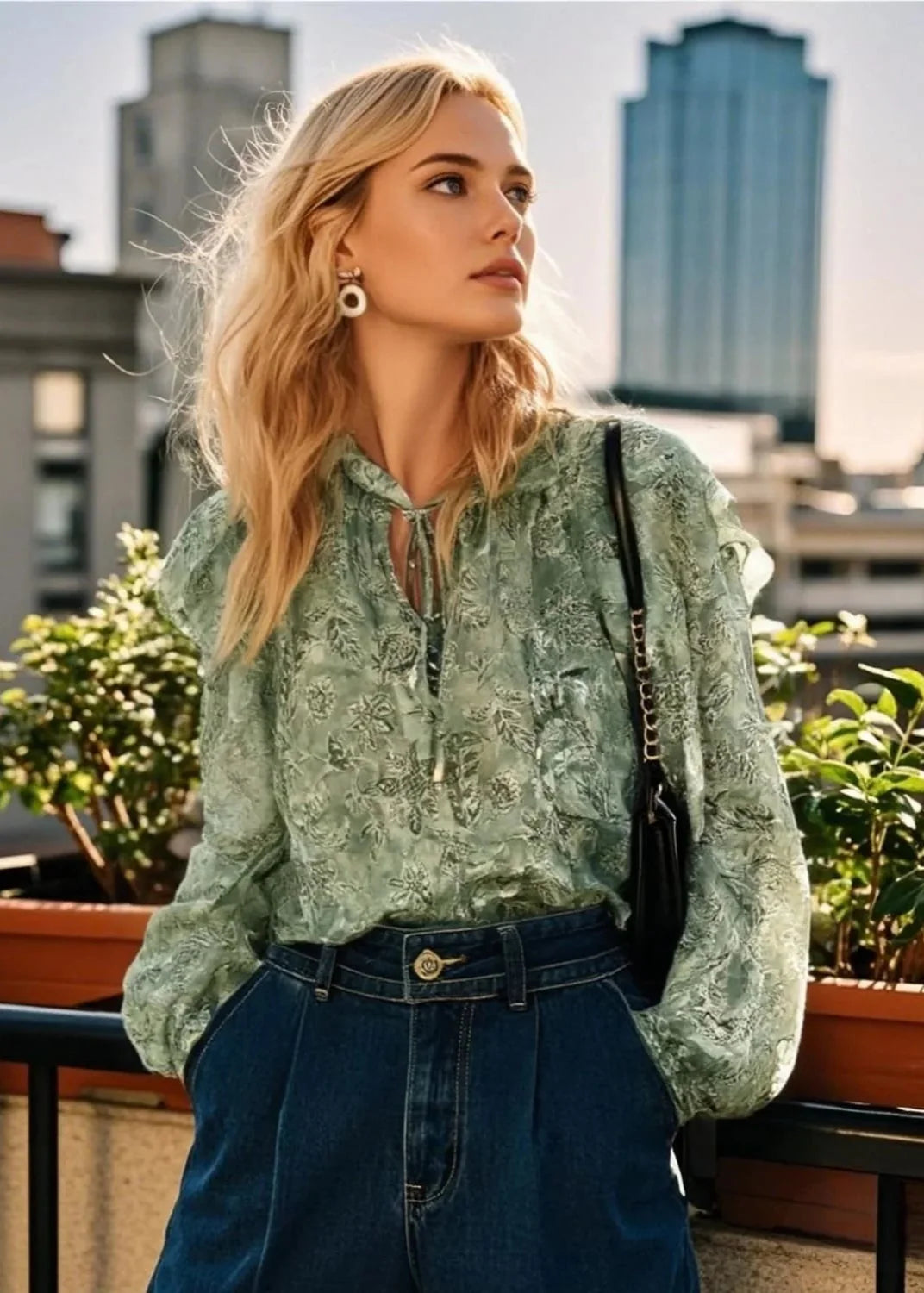 Axis™ | Blusa de gasa verde