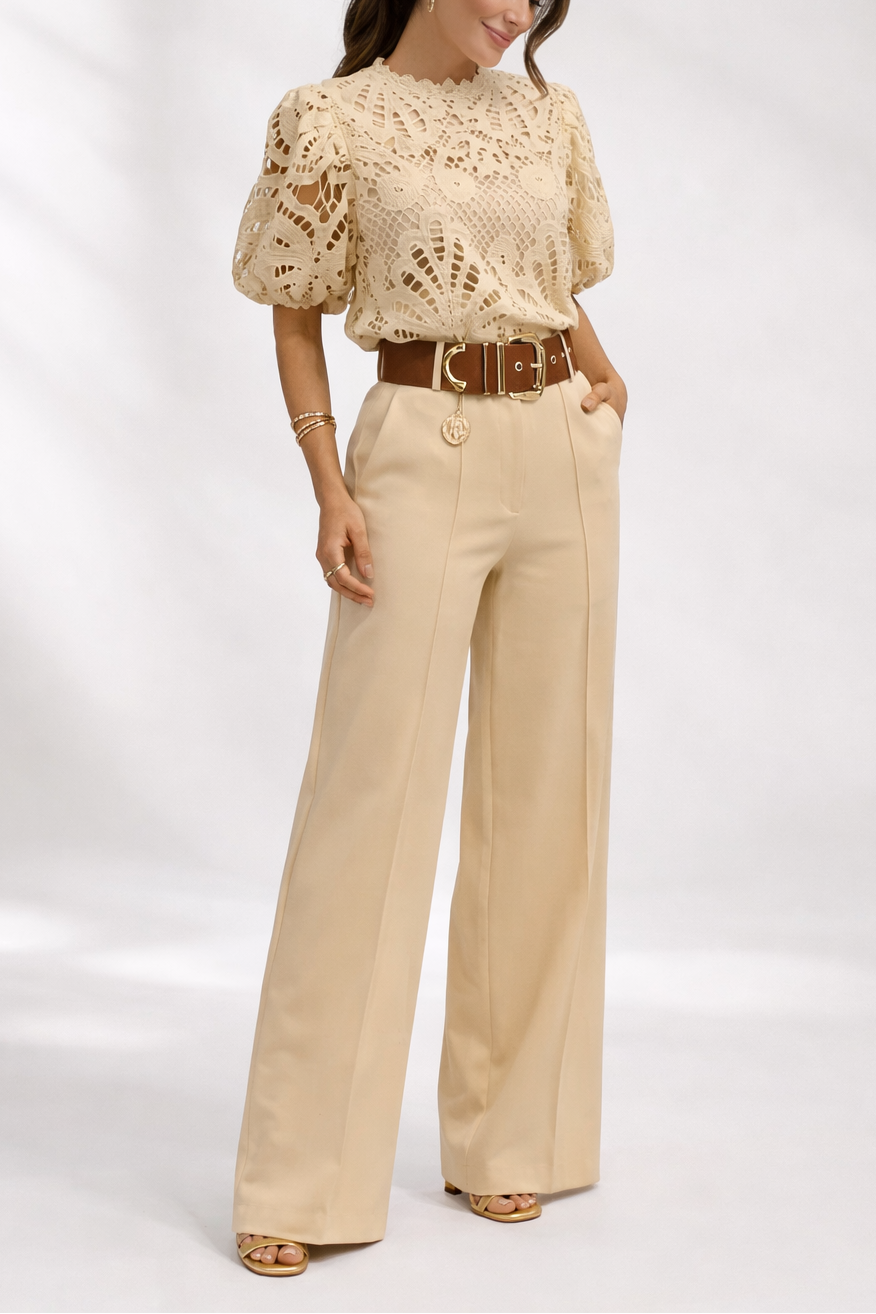 Sireva™ | Conjunto Elegante de Blusa y Pantalón con Caída Fluida