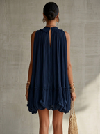 Veldis™ | Mini vestido de chiffon con cuello americano y falda globo para Mujer