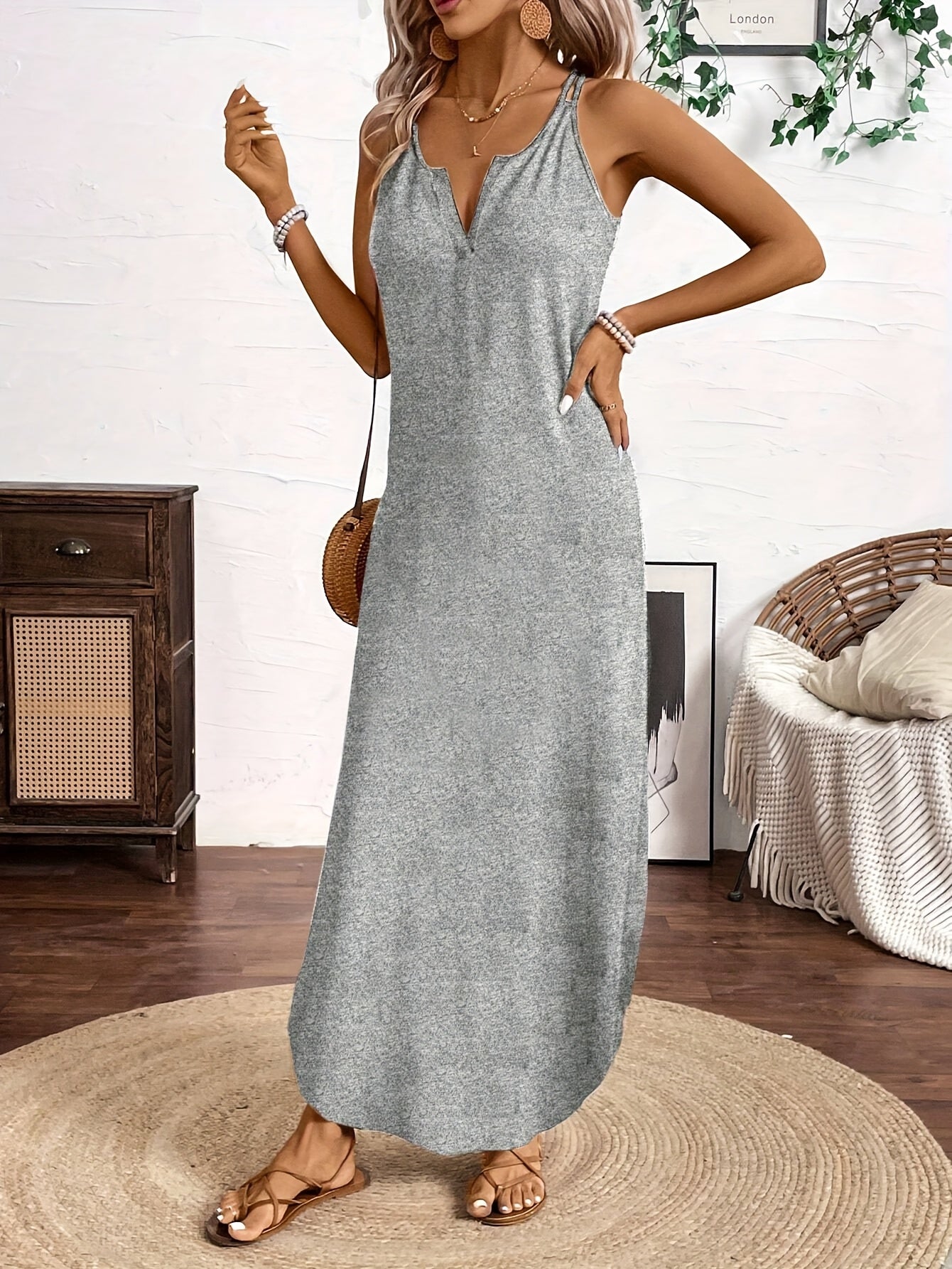 Sailor™ | Vestido Midi de Tirantes con Escote en V y Estilo Relajado