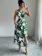 ✨ One-Shoulder Fitted Maxi Dress