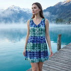 📢📢 50% OFF!! ⏰ Women's Sleeveless V-Neck Tie-Dye Dress 👗✨