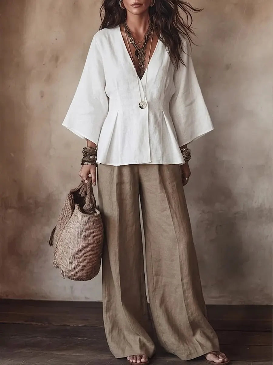 Kora™ | Conjunto de mujer de algodón y lino