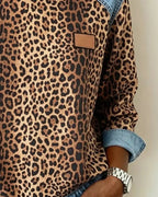 Virezza™ | Suéter Mezclilla Parche Leopardo
