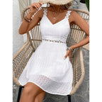 Iryna™ | Minivestido de lunares para mujer con tirantes de encaje y abertura en la cintura 👗