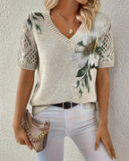 Malyr™ | Jersey de punto con estampado floral y cuello en V
