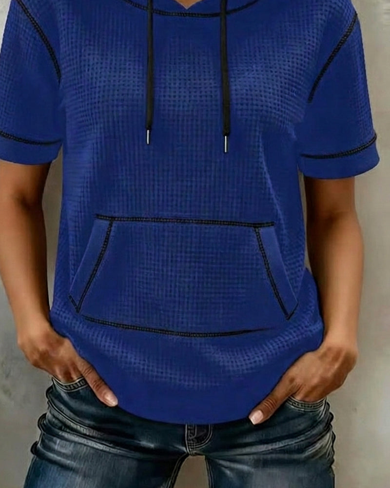 Drawelle™ | Camiseta informal con bolsillo con cordón