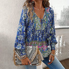 Zulene™ | Top floral bohemio fluido