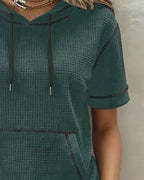 Drawelle™ | Camiseta informal con bolsillo con cordón