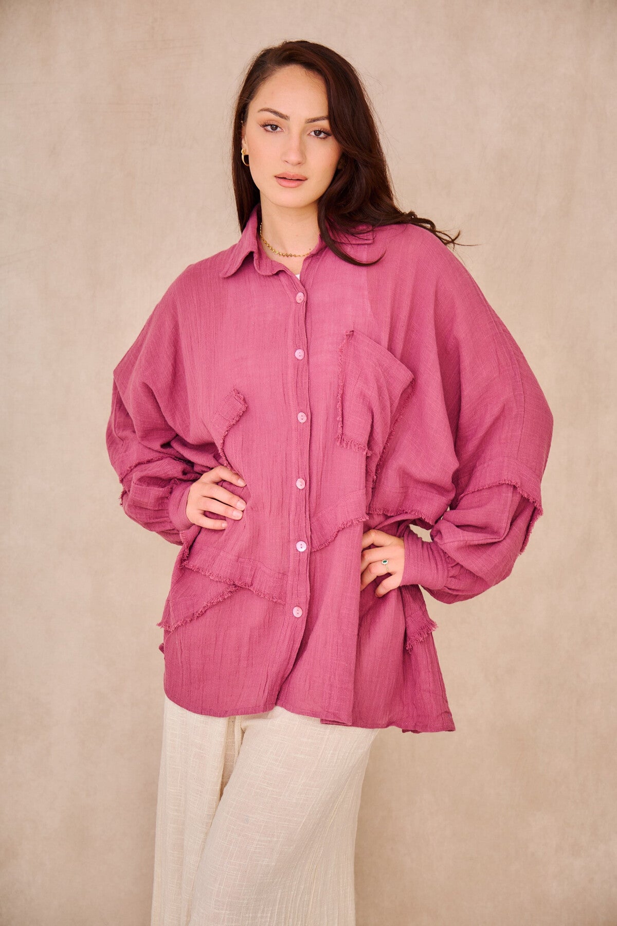 Vora™ | Blusa rosa boho