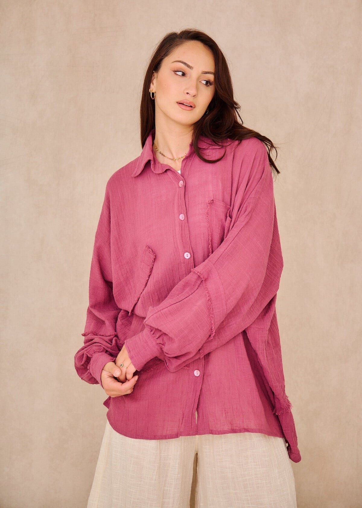 Vora™ | Blusa rosa boho