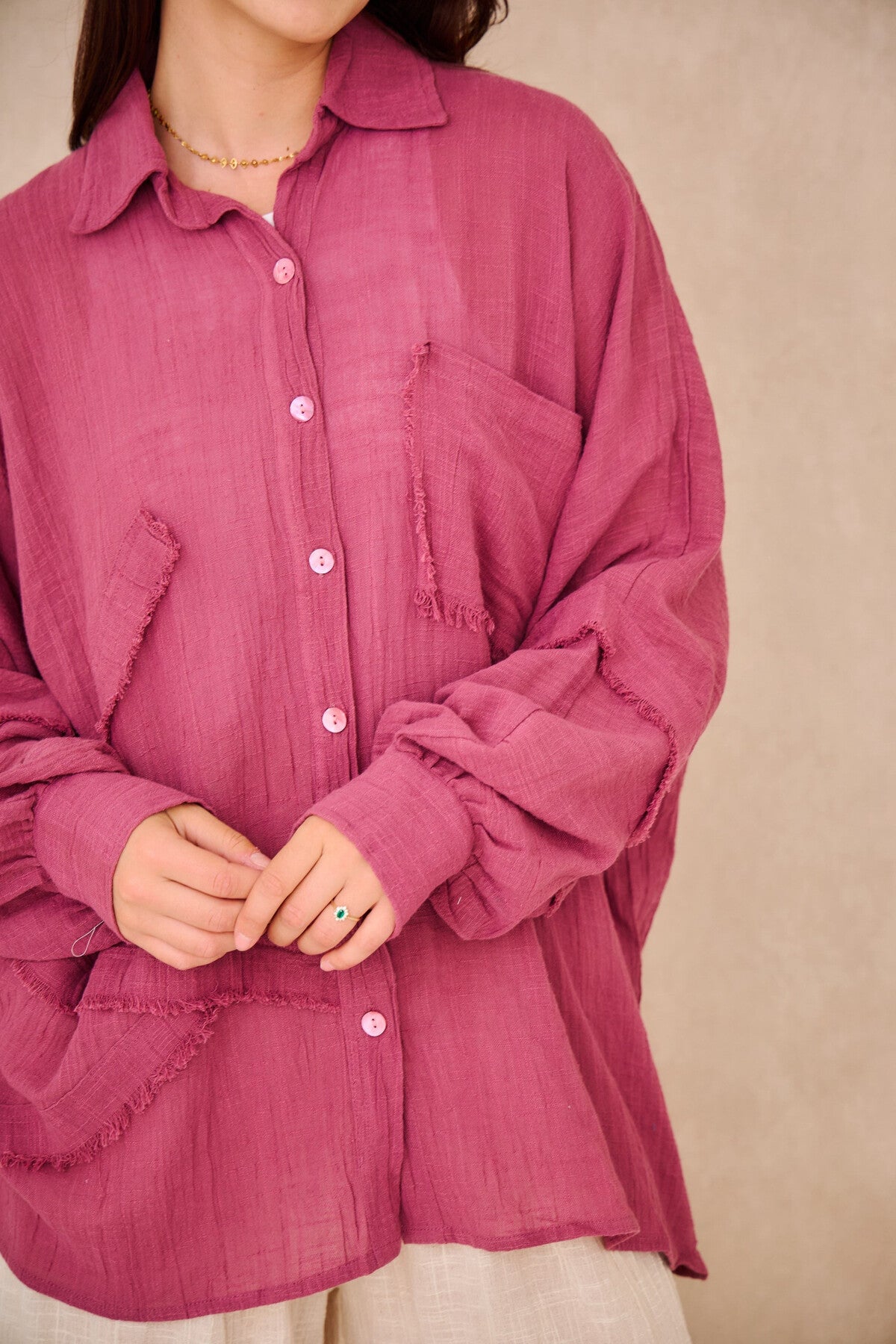 Vora™ | Blusa rosa boho