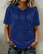 Drawelle™ | Camiseta informal con bolsillo con cordón
