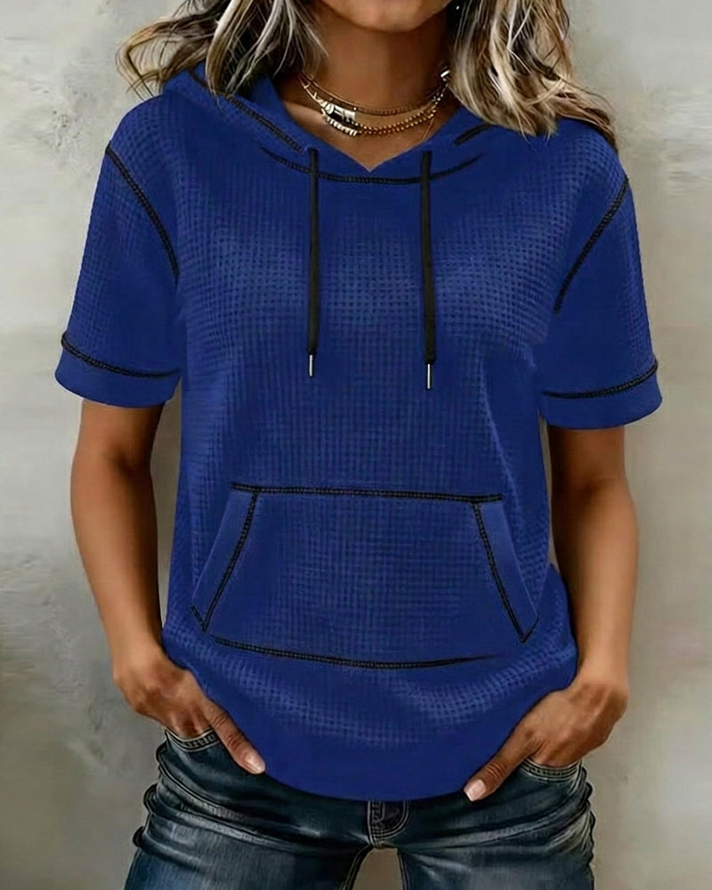 Drawelle™ | Camiseta informal con bolsillo con cordón