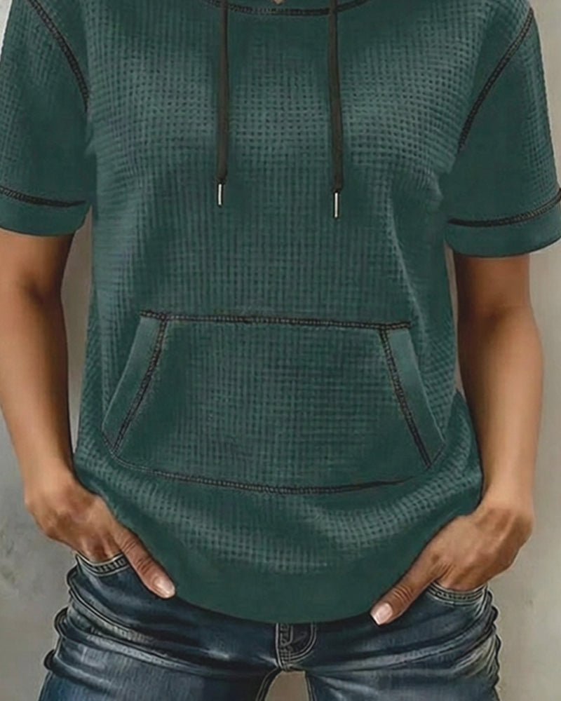 Drawelle™ | Camiseta informal con bolsillo con cordón