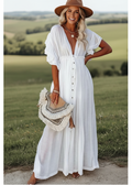 Elowen™ | Vestido Hippie Largo Blanco