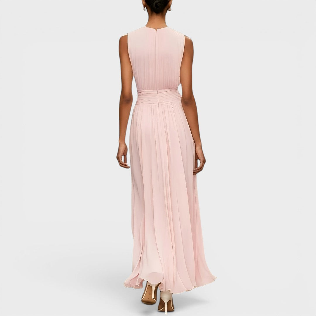 Evadne - Vestido midi drapeado de gama alta