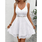 Iryna™ | Minivestido de lunares para mujer con tirantes de encaje y abertura en la cintura 👗