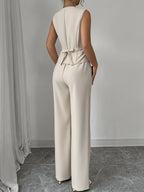 Malia™ | Conjunto Elegante de Chaleco con Escote en V y Pantalón Recto