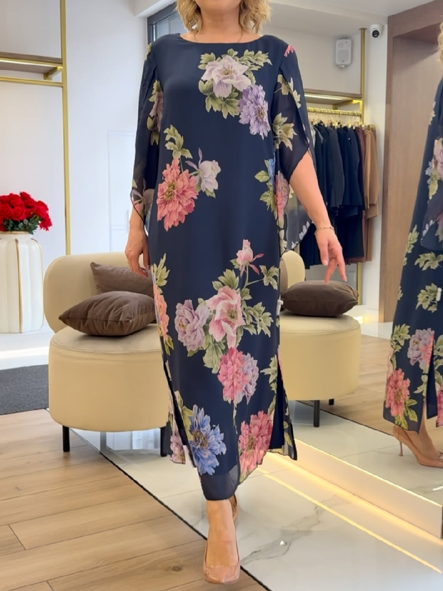 Halle | Vestido largo holgado con estampado floral