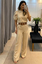 Sireva™ | Conjunto Elegante de Blusa y Pantalón con Caída Fluida