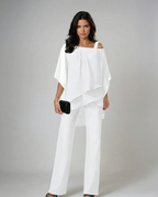 Orosette™ | Conjunto moderno de top asimétrico y pantalón amplio