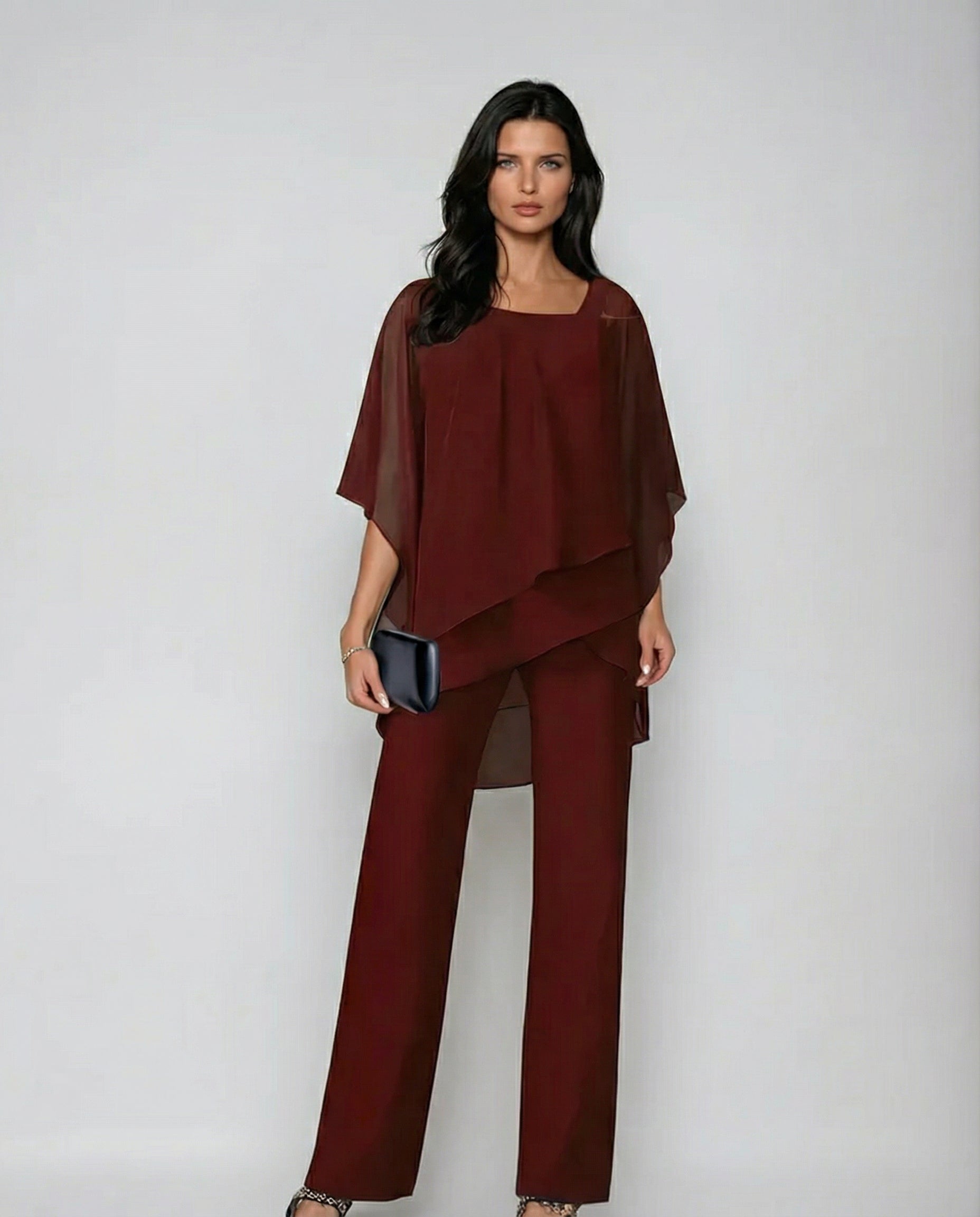 Orosette™ | Conjunto moderno de top asimétrico y pantalón amplio