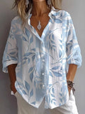 Thais™ | Camisa Túnica Abotonada Cuello de Manga Larga Floral