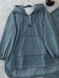 Diama™ | Conjunto de dos piezas informal de denim con capucha y botones