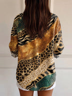 Xaya™ | Camisa informal de manga larga con estampado de leopardo para mujer