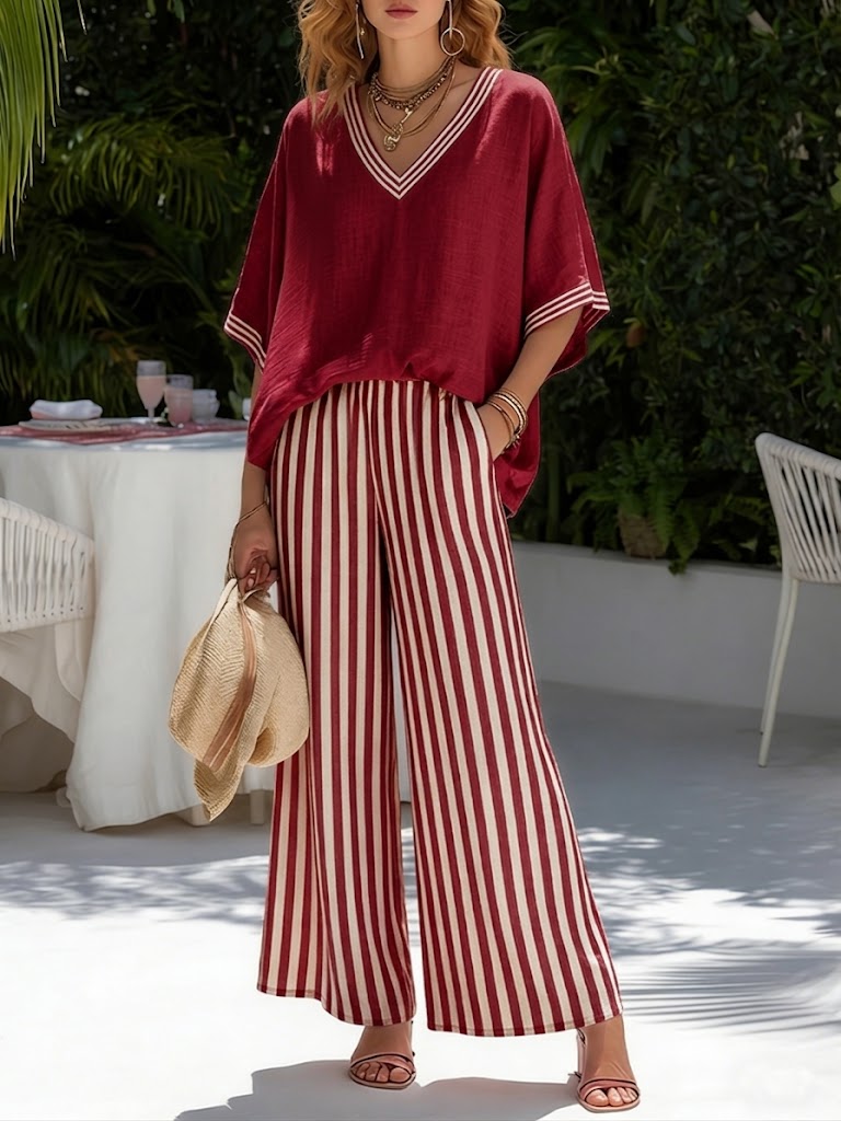 Lilibet™ | Conjunto Rayado de Lino y Algodón Elegante y Casual